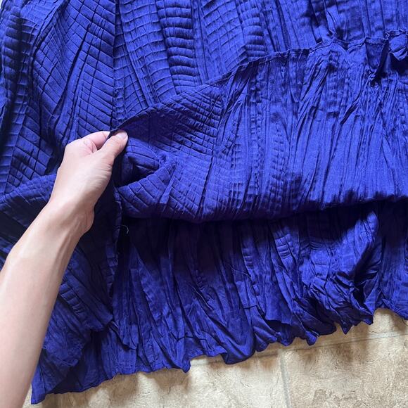 Vtg Bobbie Brooks Maxi Dress 3XL Purple Crochet Crinkle Whimsigoth Witchy Artsy - Picture 5 of 9